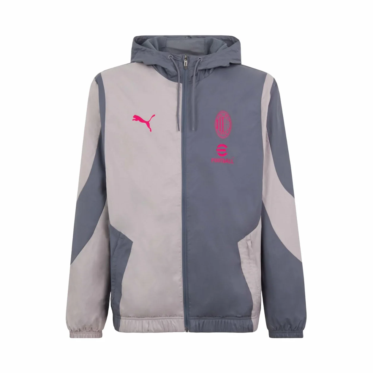 AC Milan Giacca con Cappuccio e Zip, Prodotto Ufficiale, Vestibilità Classica, Unisex, Adulto