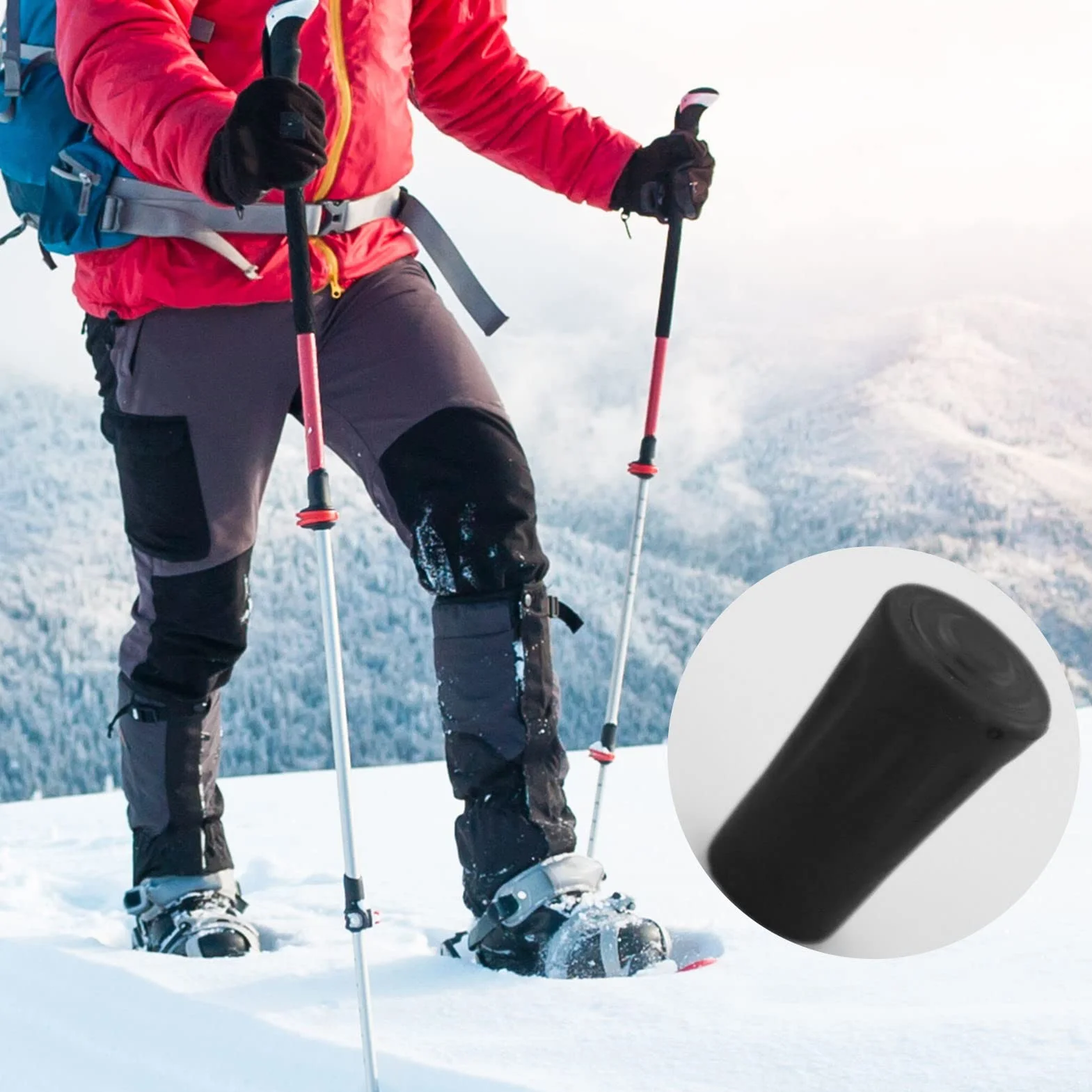 Gommini Trekking 6 Pezzi Ricambio 11mm Per Bastoncini Walking Punte Piedini Robuste Tappi Da Montagna