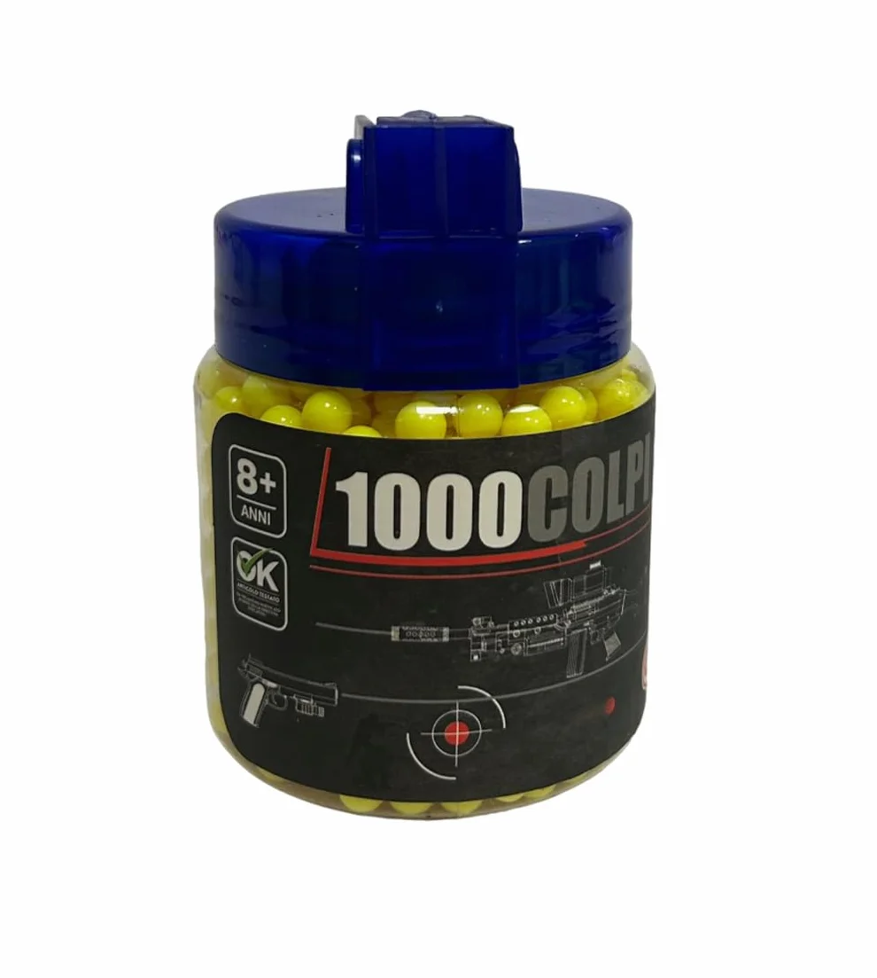 Pallini Softair 6mm 0,12 gr 1000 Confezione con Beccuccio Ricarica Rapida