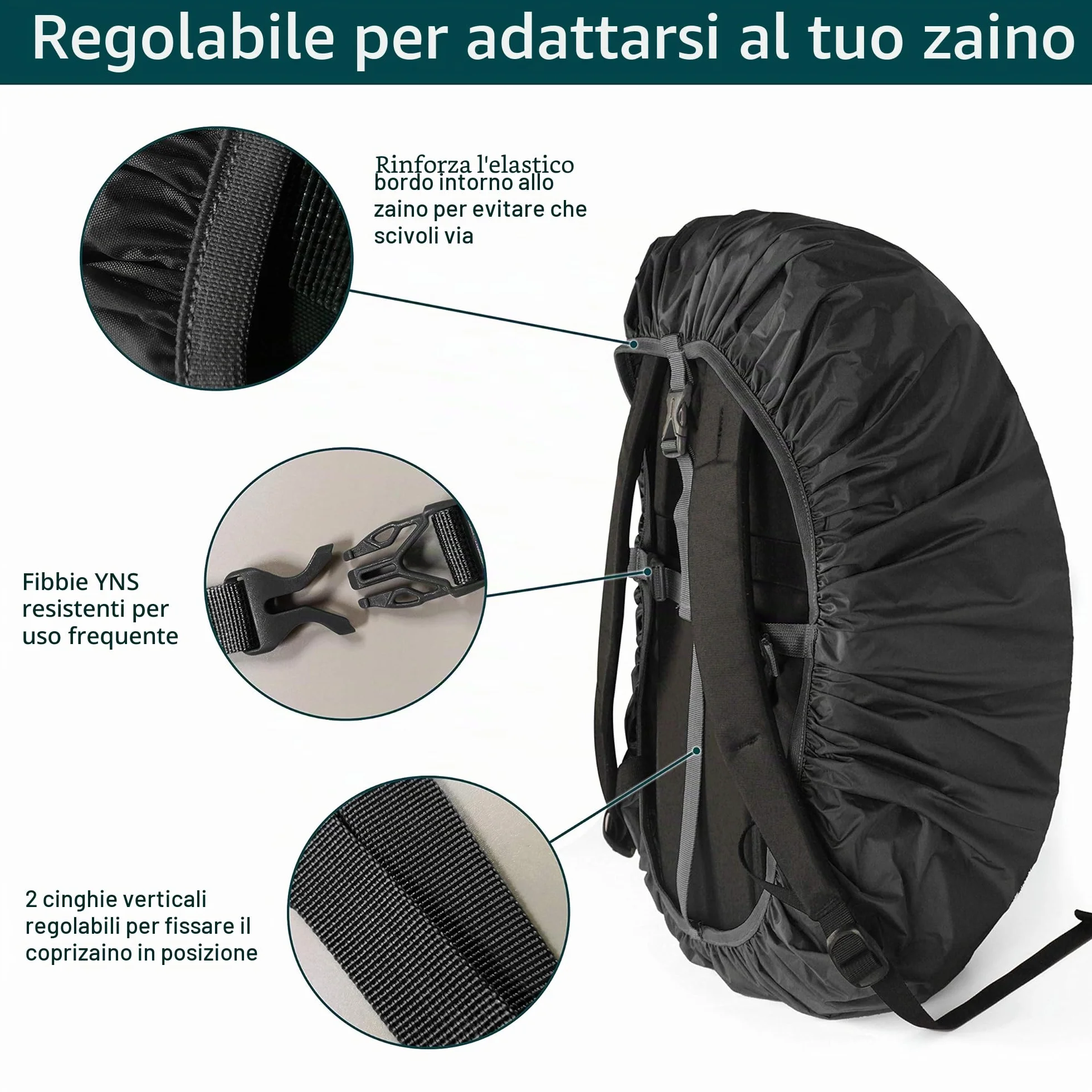 Coprizaino Antipioggia 10-90 l Impermeabile Antipolvere Resistente Abrasioni Unigear
