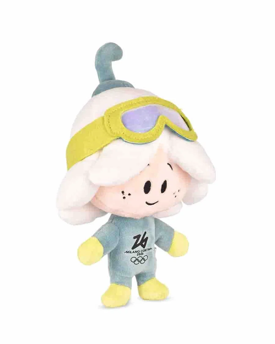 Doudou et Compagnie Milano Cortina 2026 Peluche Ufficiale Sport FLO Maschera da Sci Morbidissima Collezione Flo Olimpica Mascotte Tina & Milo Giochi Invernali 20 cm