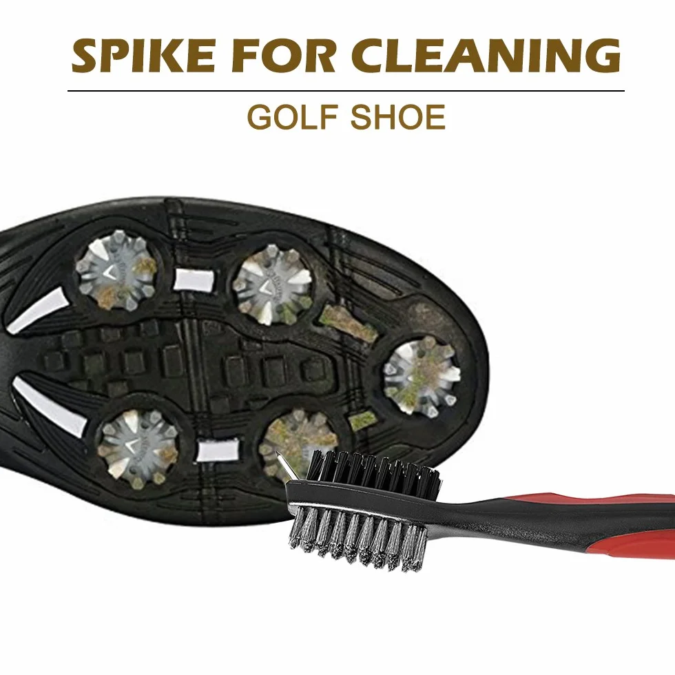 Senhai Mazza da Golf Spazzole Groove Pulizia 3 Pezzi Setole Metallo 0,6m Retrattile Zip-Line Moschettone Alluminio