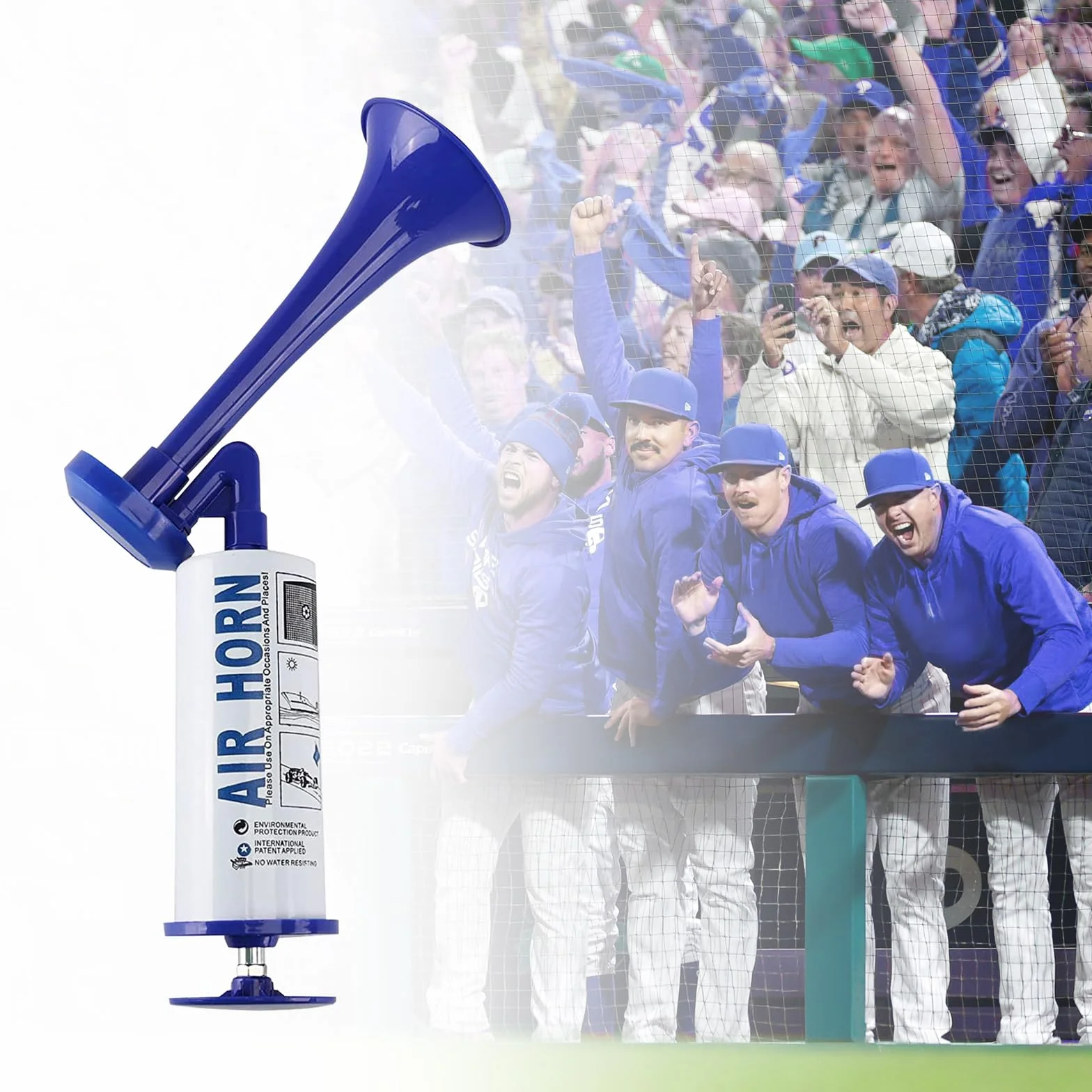 Tromba d'aria Portatile Qidoe Tromba da Stadio Riutilizzabile con Pompa per Partite di Calcio, Self-Defense Horn, Nautica