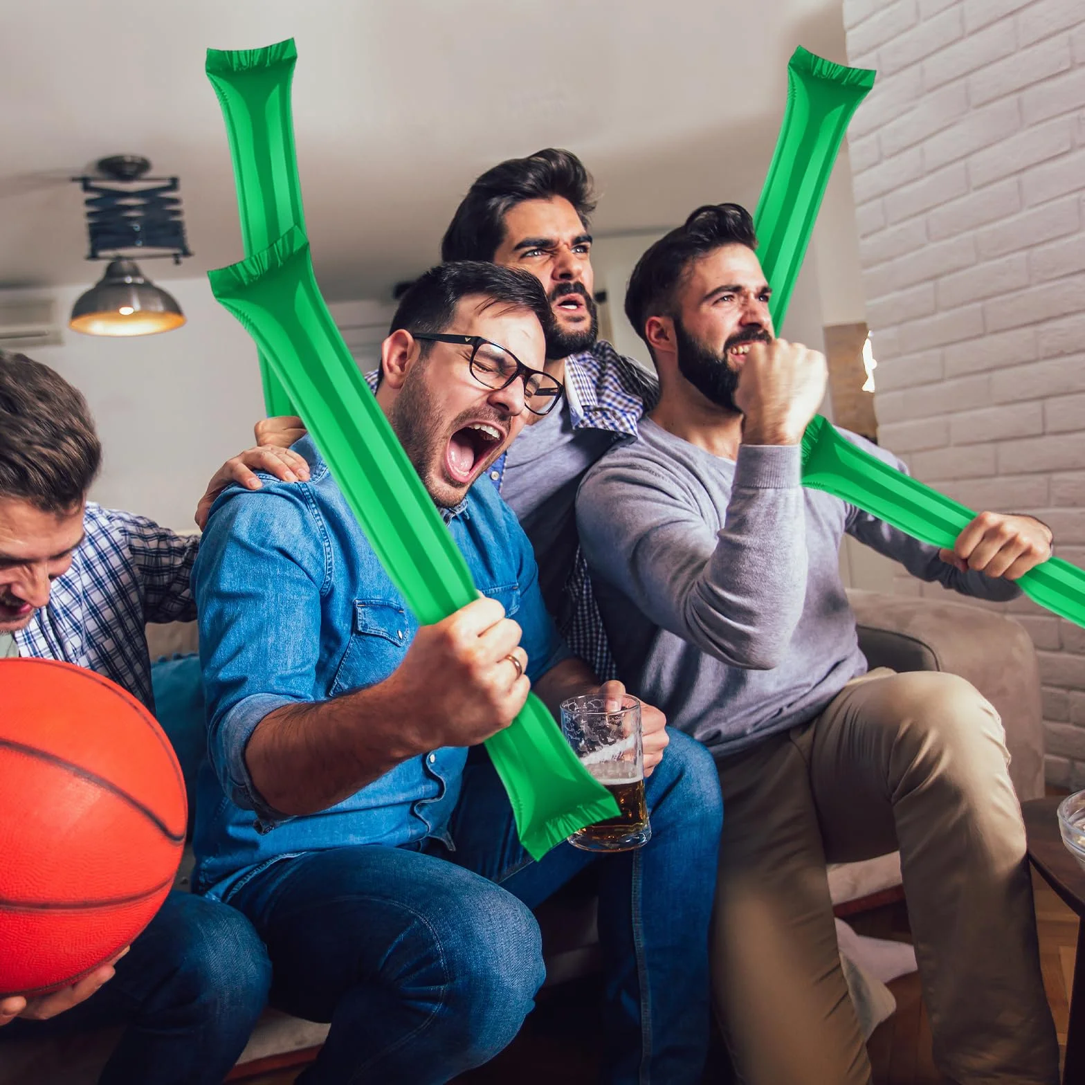 Bastoncini Gonfiabili in Plastica per Tifo 50 Pezzi 60x10 cm per Partite e Eventi Sportivi