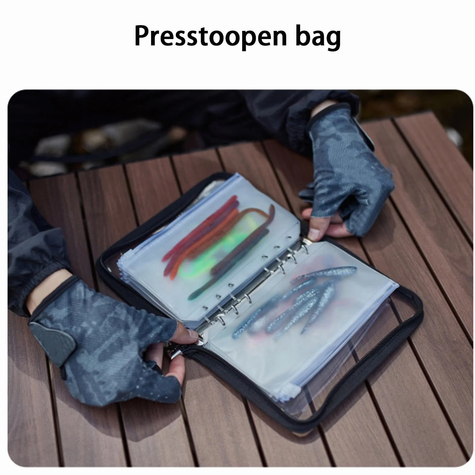 Borsa Per Esche Artificiali Raccoglitore PVC Trasparente 10 Pagine Impermeabile Impugnatura Rinforzata