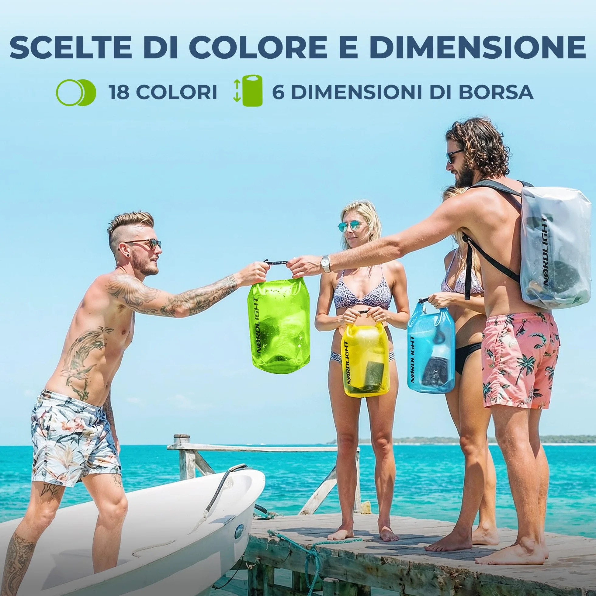 Nordlight Dry Bag Sacca Impermeabile Zaino 2l 5l 10l 15l 20l 30l Borsa Stagna Chiusura a Rotolo