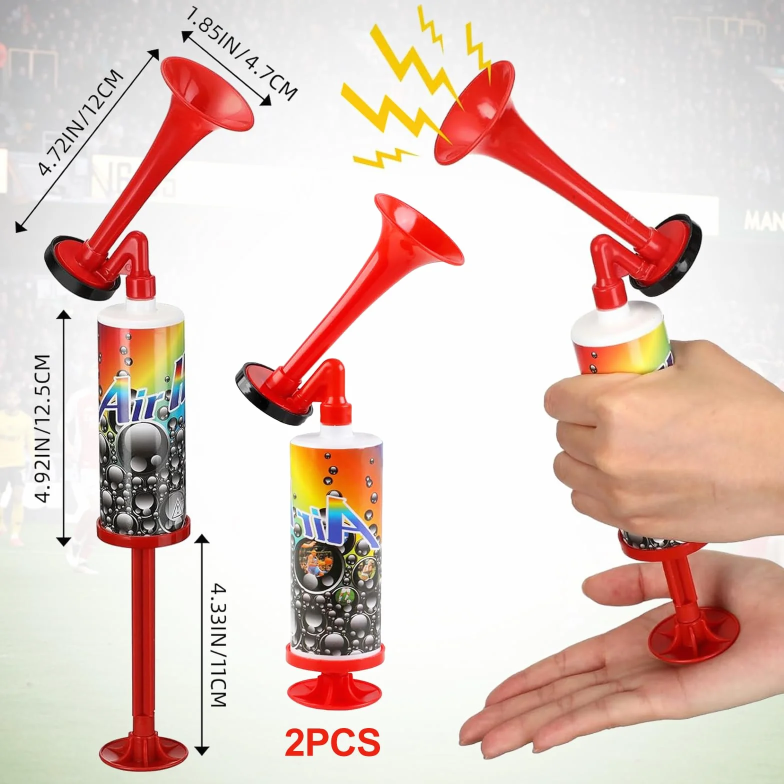 Fanfare Air Horn Estremamente Forte, Tromba da Stadio Portatile, per Partite di Calcio e Nautica