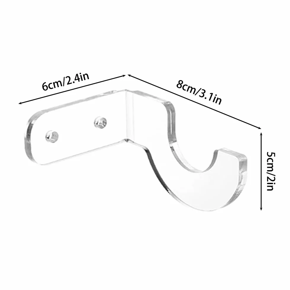 2 paia di supporti da parete per mazza da baseball, espositore multifunzionale da parete per mazza da baseball in acrilico con viti nascoste per la visualizzazione