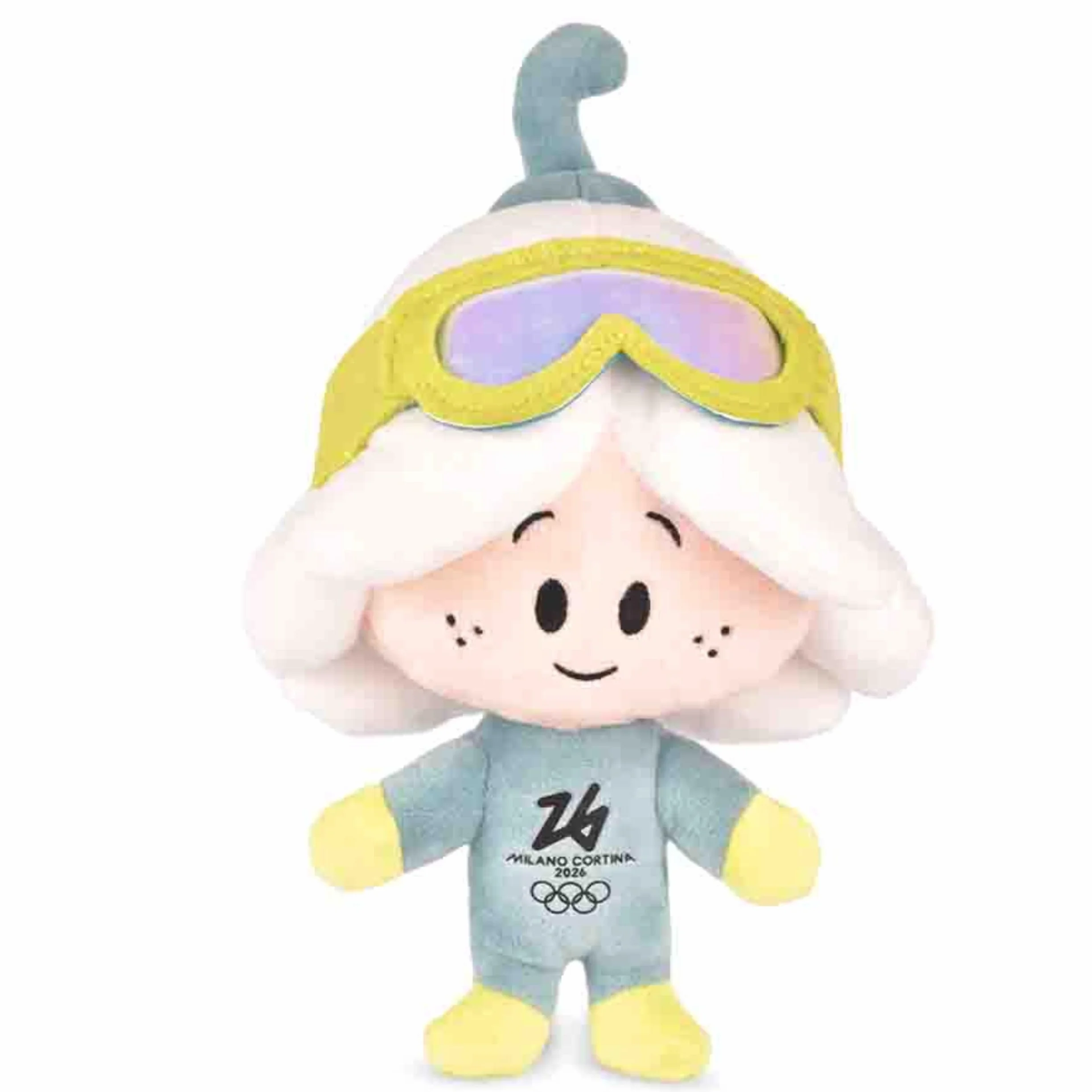 Doudou et Compagnie Milano Cortina 2026 Peluche Ufficiale Sport FLO Maschera da Sci Morbidissima Collezione Flo Olimpica Mascotte Tina & Milo Giochi Invernali 20 cm