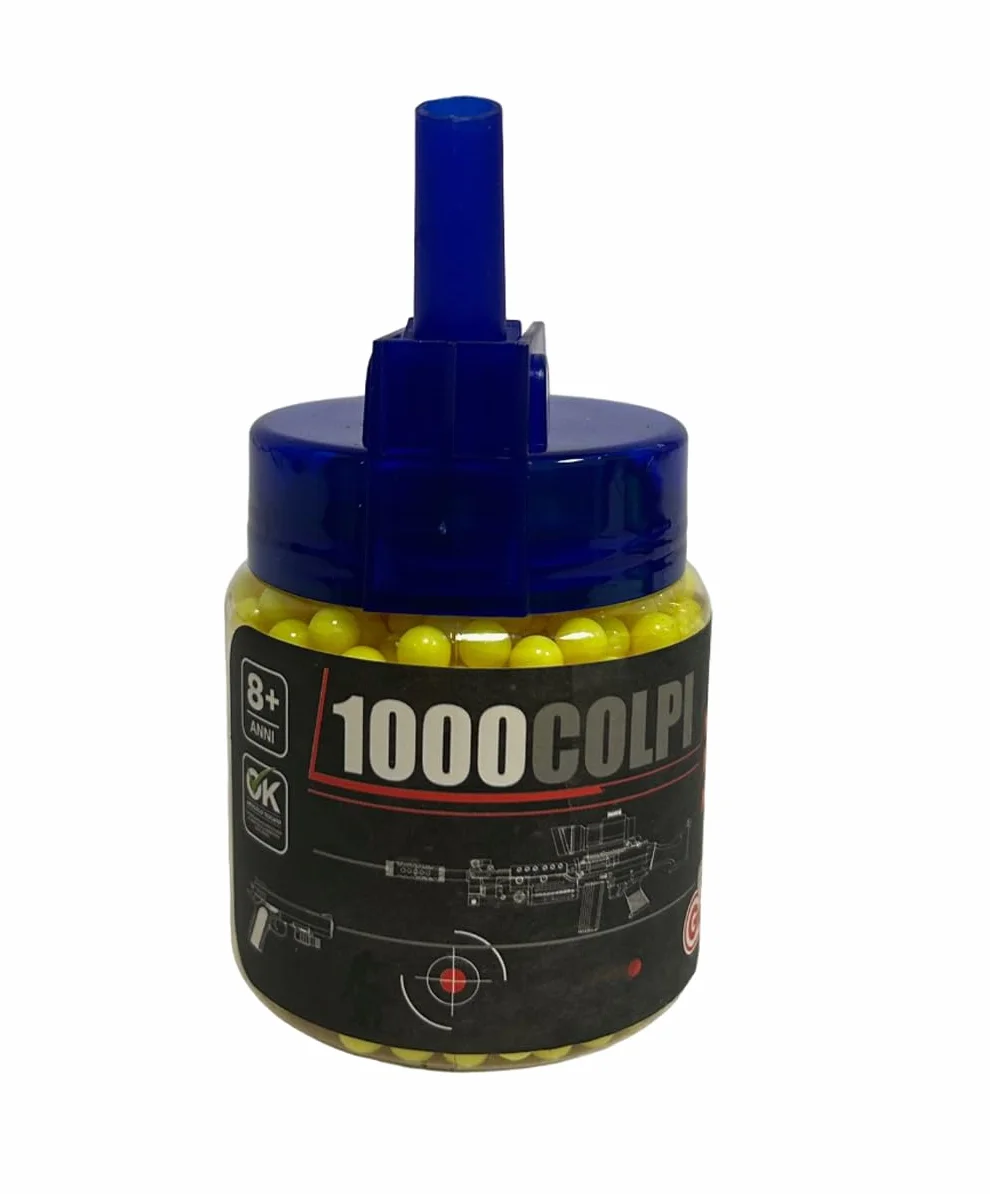 Pallini Softair 6mm 0,12 gr 1000 Confezione con Beccuccio Ricarica Rapida