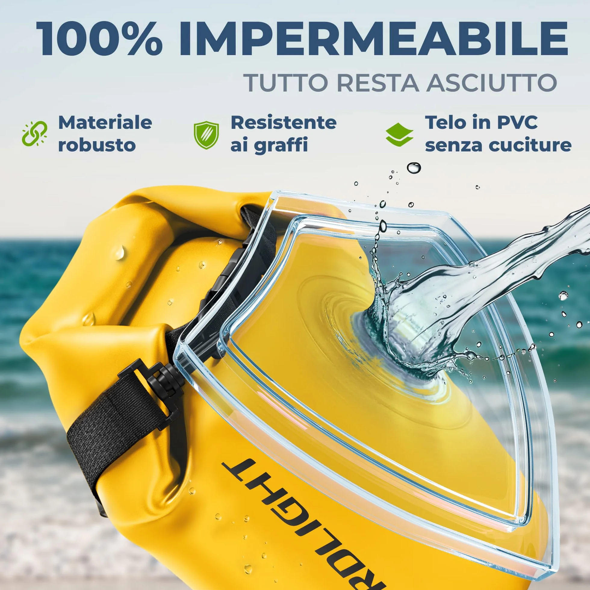 Nordlight Dry Bag Sacca Impermeabile Zaino 2l 5l 10l 15l 20l 30l Borsa Stagna Chiusura a Rotolo