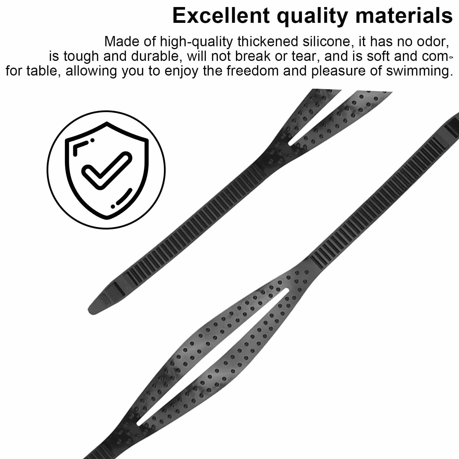 Silicon Mask Strap 4 Pezzi, Silicone Spesso, Nero/Trasparente Cinturino per Maschera Subacquea, Snorkeling Cinturino Maschera Silicone, con Fibbia Regolabile, per Immersioni e Nuoto