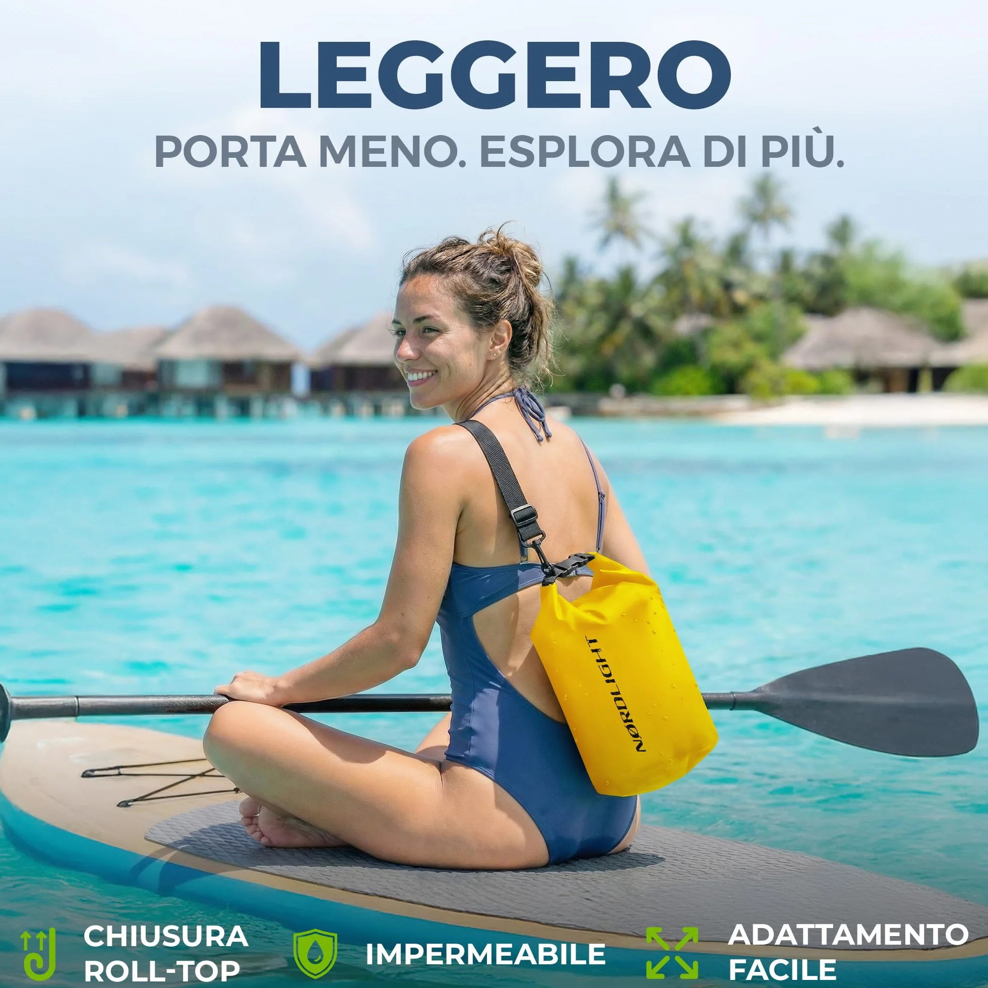 Nordlight Dry Bag Sacca Impermeabile Zaino 2l 5l 10l 15l 20l 30l Borsa Stagna Chiusura a Rotolo