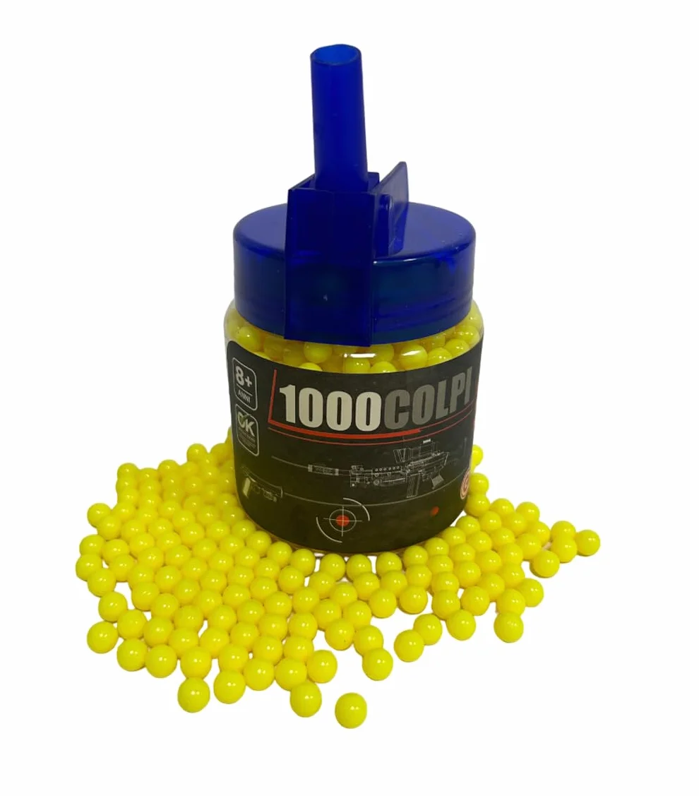 Pallini Softair 6mm 0,12 gr 1000 Confezione con Beccuccio Ricarica Rapida