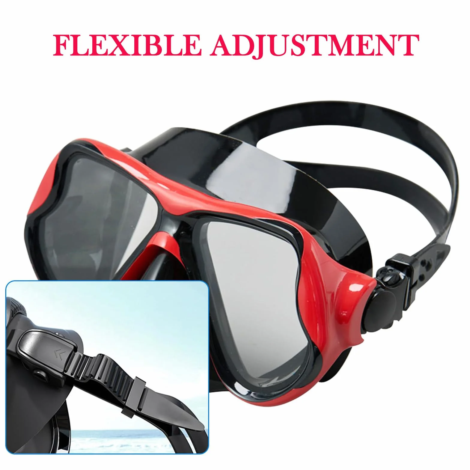 Silicon Mask Strap 4 Pezzi, Silicone Spesso, Nero/Trasparente Cinturino per Maschera Subacquea, Snorkeling Cinturino Maschera Silicone, con Fibbia Regolabile, per Immersioni e Nuoto