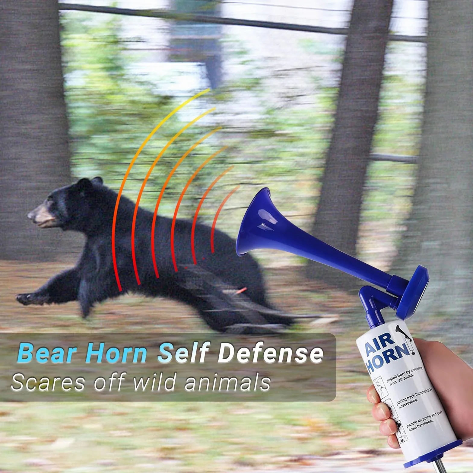 Tromba d'aria Portatile Qidoe Tromba da Stadio Riutilizzabile con Pompa per Partite di Calcio, Self-Defense Horn, Nautica