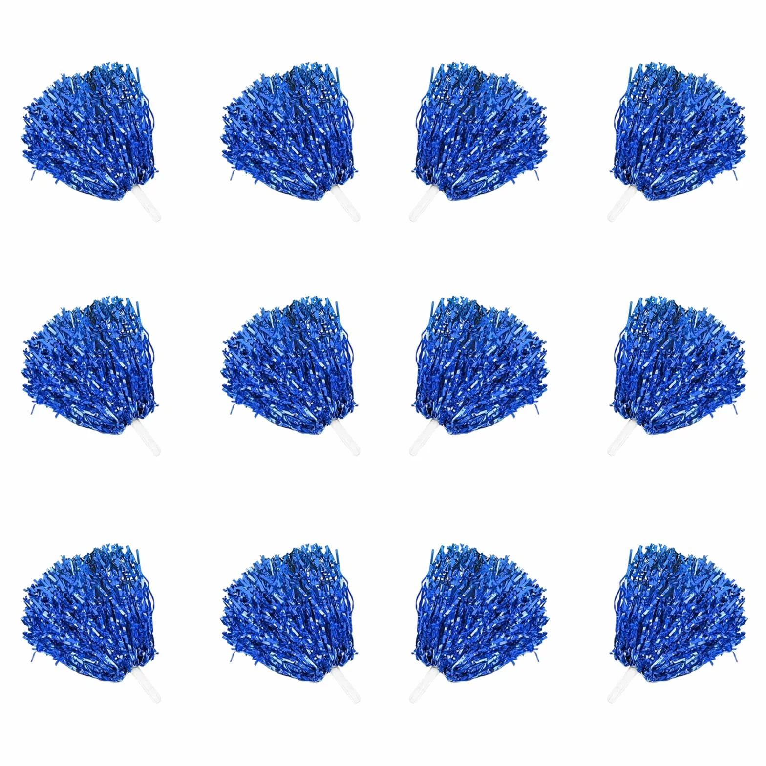 Cheerleading Pom Pom 12 Pezzi Fiore a Mano per Ballare Feste Sportive Riutilizzabili Blu