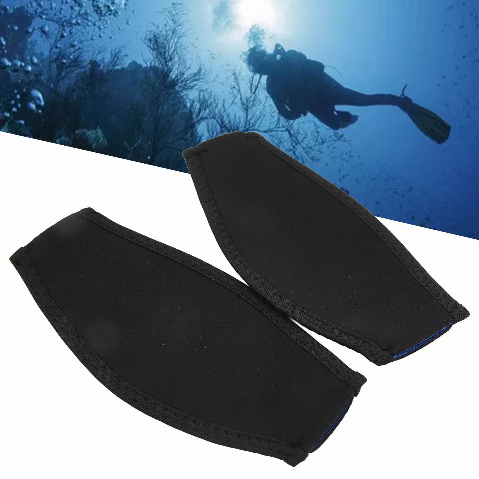 Tbest Cinturino per Maschera in Neoprene per Subacquei, Comoda Copertura per Maschera Subacquea, Cinturino per Maschera da Immersione 2 Pezzi Materiale in Neoprene Nero Stabilizzante