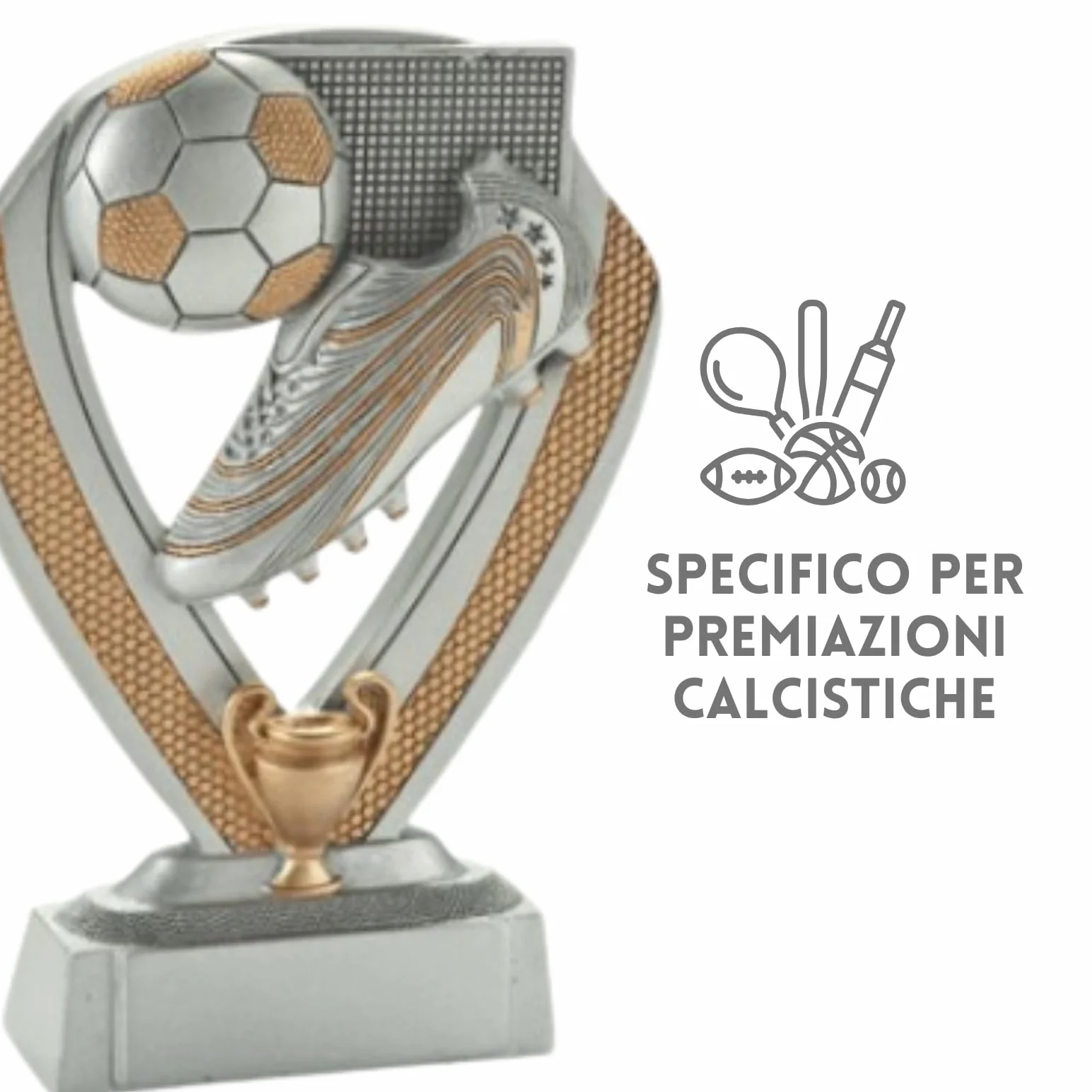 Coppe Premiazioni per Tutti Gli Sport, Statuette e Premi per Fantacalcio, Calcio, Padel, Tennis, Basket, Volley, Partecipazione, 18 cm