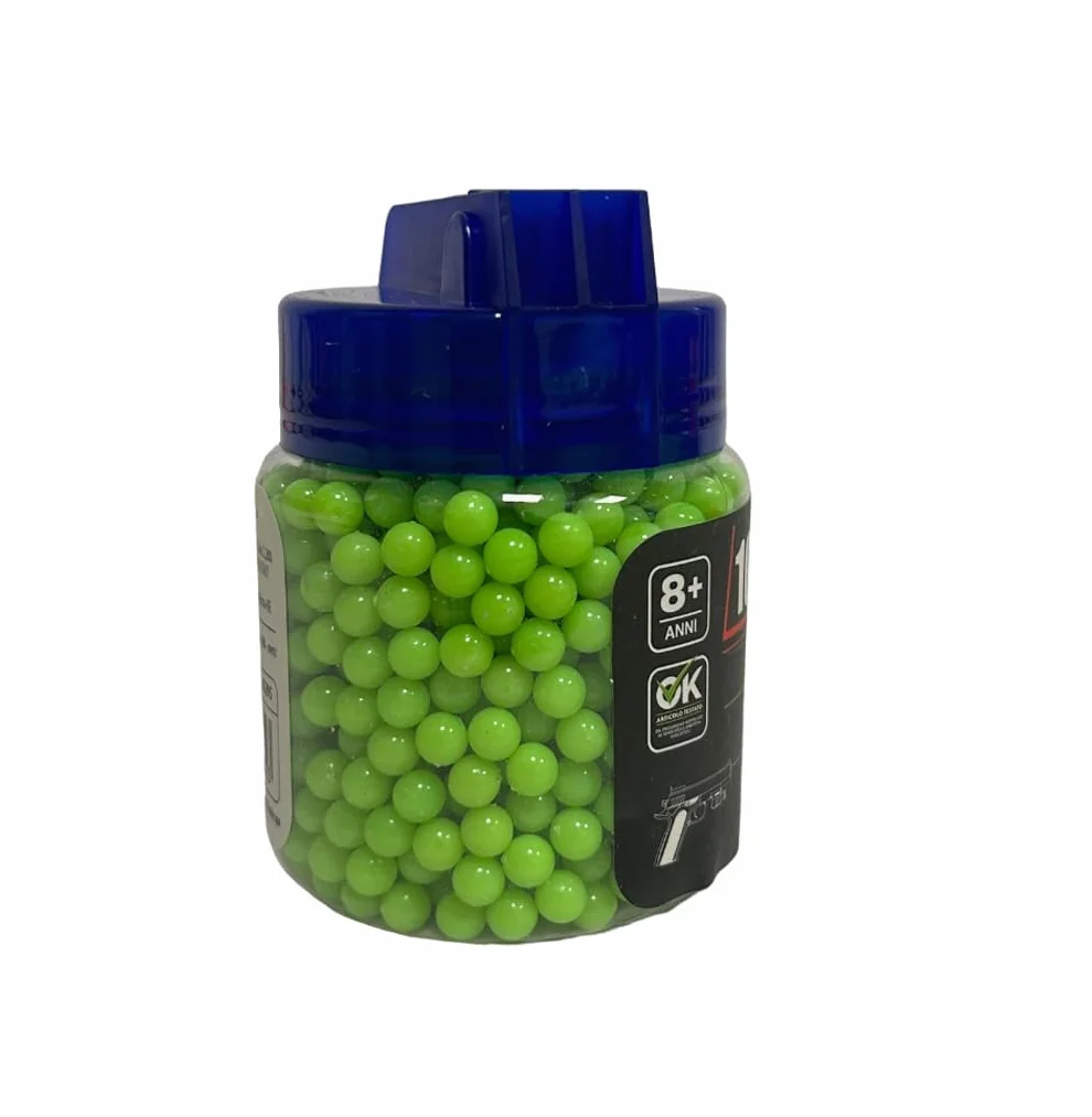 Pallini Softair 6mm 0,12 gr 1000 Confezione con Beccuccio Ricarica Rapida