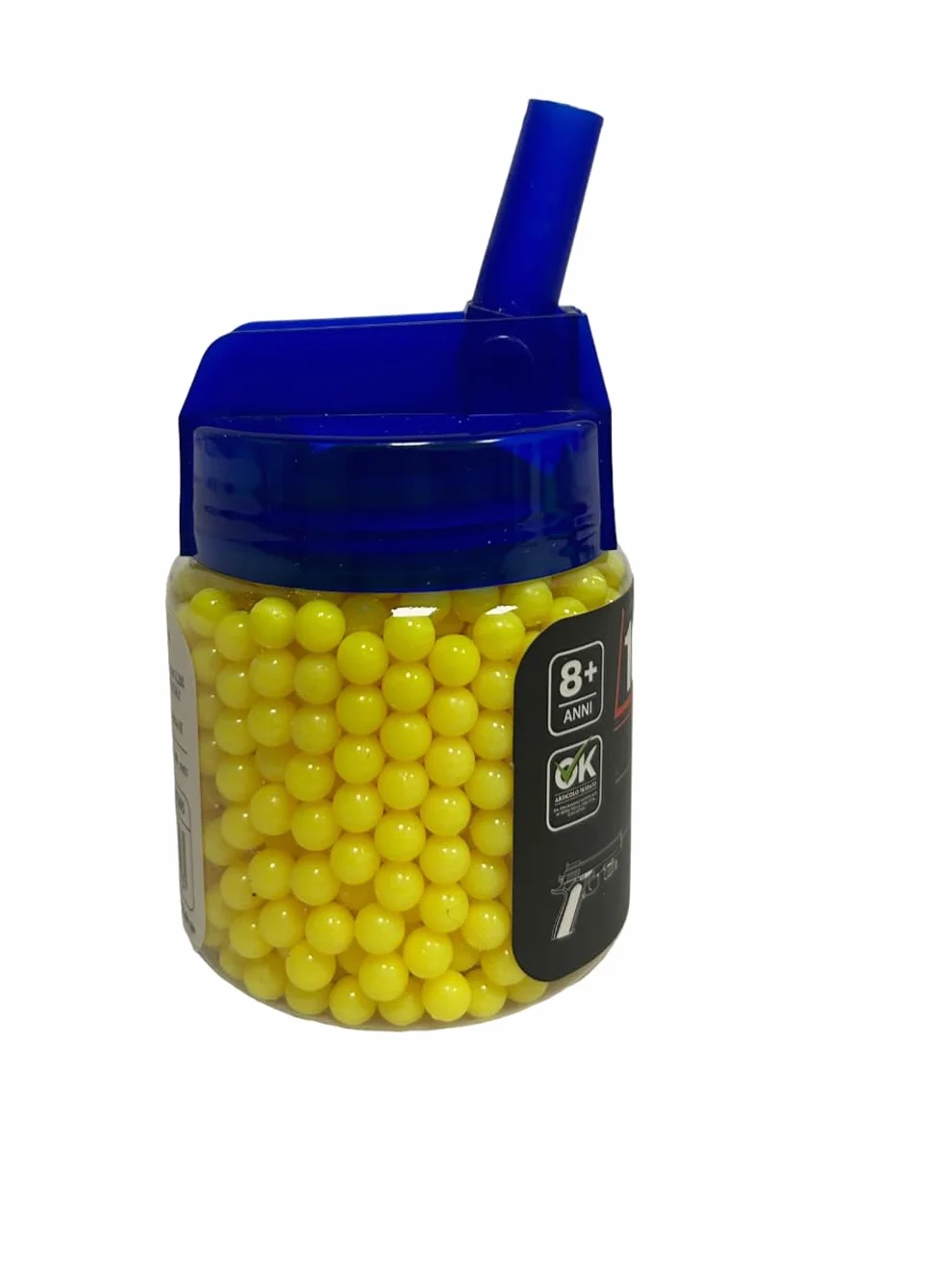 Pallini Softair 6mm 0,12 gr 1000 Confezione con Beccuccio Ricarica Rapida