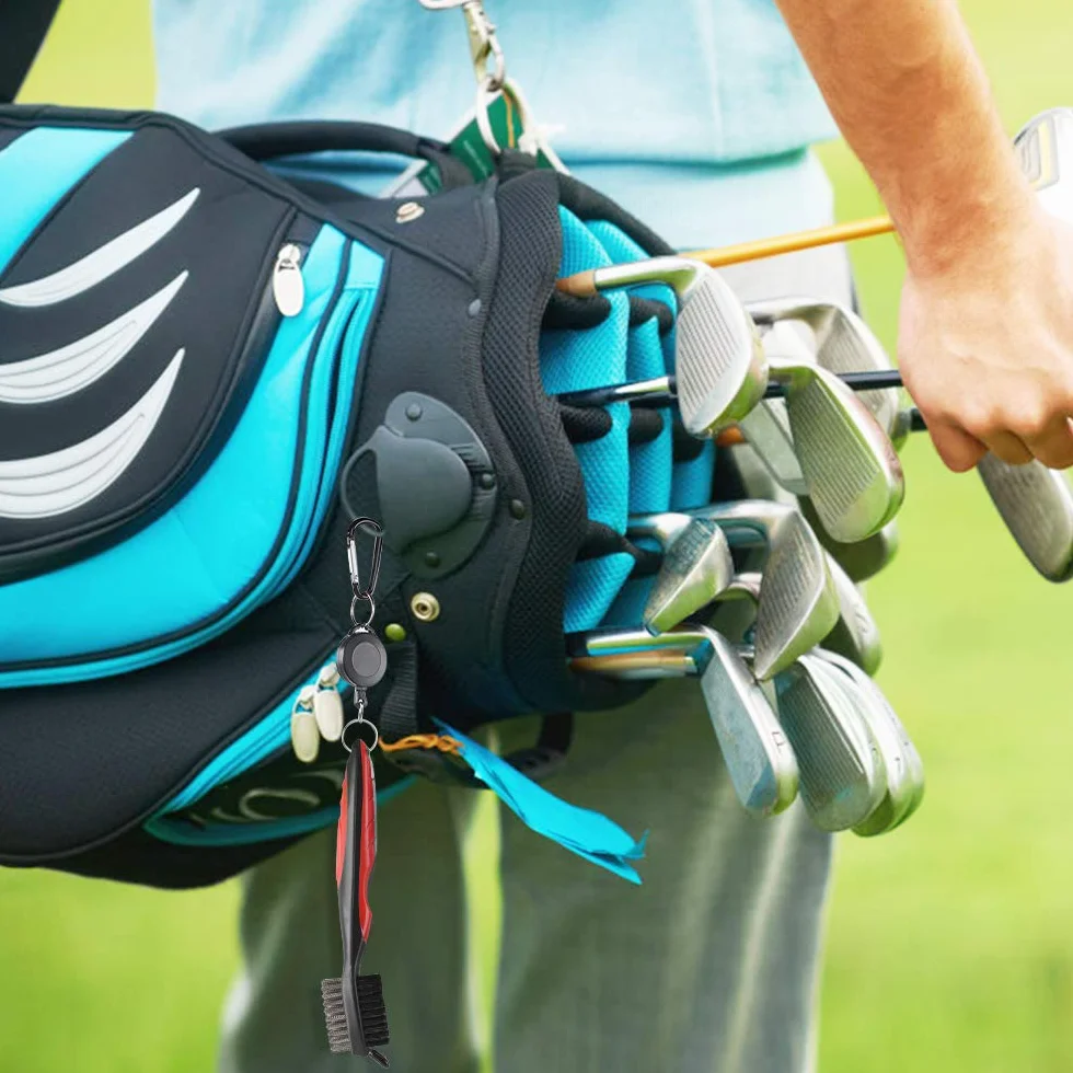 Dadabig Spazzola da Golf 3 Pezzi con Doppia Setola e Moschettone per Pulizia Accessori Mazze