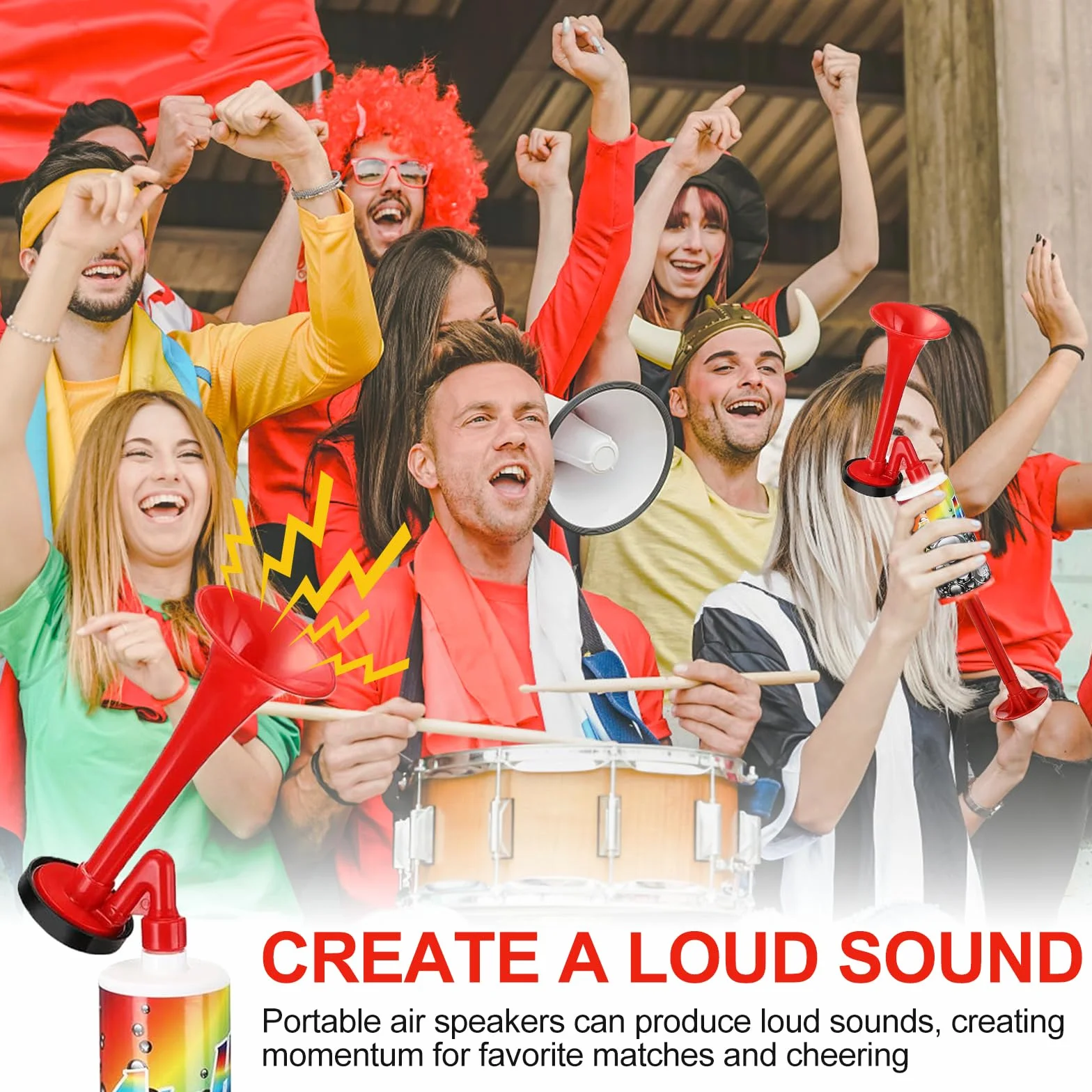 Fanfare Air Horn Estremamente Forte, Tromba da Stadio Portatile, per Partite di Calcio e Nautica