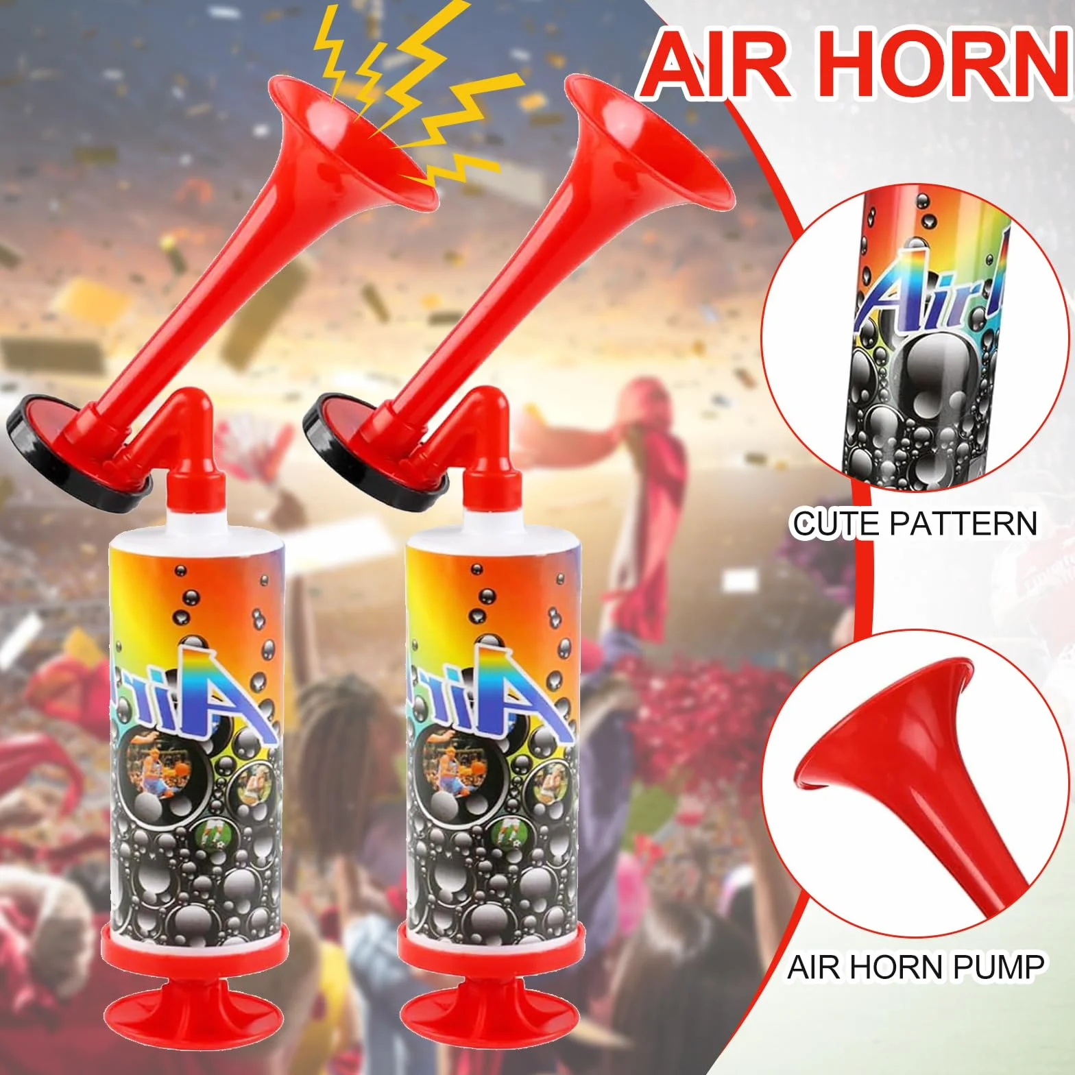 Fanfare Air Horn Estremamente Forte, Tromba da Stadio Portatile, per Partite di Calcio e Nautica
